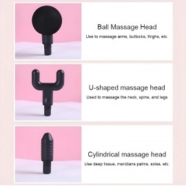 Mini Massage Gun Deep Tissue Portable 6 Speeds Percussion Muscle Massager with 6 Massage Heads 1800mAh Battery & Type-C Charging 50dB Super Quiet Gun for Muscle Pain Relief (Black)