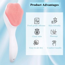 New Silicone Manual Face Scrubber Exfoliating Brush Mini Hand Held Deep Skinning Cleaning Brush Skin Care Soft Silicone Food Grade Scrubber Cute Cat Paw Designable Brush (Multicolor, 1-Pcs)