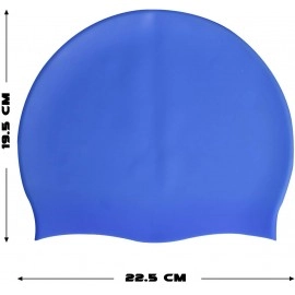 Silicone Swim Goggles & Swim Cap Combo Set Non-Slip Material Anti-Fog UV Protection Caps for Long and Short Hair Girls and Boys (Pack of 1)