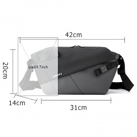 Urban Flim Coating Mens Messenger Bags Outdoor Shoulder Cross body Bag Chest Pack Multi compartment bag Convenient and Light for Travel (1Pcs)