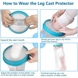 Neoprene_Blend Waterproof Leg Cast Cover For Shower&Bath,Reusable Sealed Watertight Cast Protector (Leg Cast Protector),Fracture,One Size