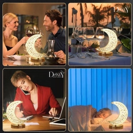 3D Galaxy Crystal Ball Night Light Creative Engraved Aesthetic Ball Dim Night Lamp, USB Powered Bed Table Lamp LED Wooden Base for Home Decoration, Birthday, Gifts, Teens (Dolphine Lamp)