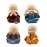 DeLush Designs Resin Buddha Monk Statue, Little Baby Monk,Cartoon Monk Set, Buddha Showpiece for Home Décor Car Dashboard Decoration & Gifiting Purpose (Multicolour)(Set of 4)