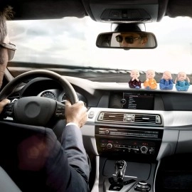 DeLush Designs Resin Buddha Monk Statue, Little Baby Monk,Cartoon Monk Set, Buddha Showpiece for Home Décor Car Dashboard Decoration & Gifiting Purpose (Multicolour)(Set of 4)