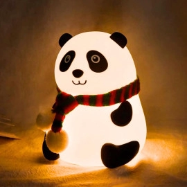 Cute Panda Night Light, Squishy Lamp For Kids, 7 Color Changing Bedside Lamp For Baby Nursery, Animal Night Light For Bedroom For Girls Boys Toddler Baby(Panda) - Silicone, Led, White