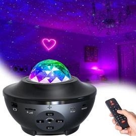 Plastic Star Night Light Projector Bedroom, Galaxy Projector Light Ocean Wave Projector W/Led Nebula Cloud And Bluetooth Music Speaker As Gifts Decor Birthday Party Wedding Bedroom Living