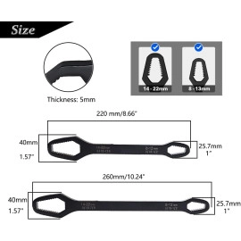 2PCS Universal Torx Wrench Set, Double-Ended Self-Tightening Adjustable Torx Spanner Wrench Tools for Various Screws and Nuts (3-17mm) & (8-22mm) Total Length