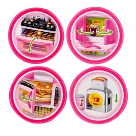 Door Dream House Kitchen Set Light & Sound,Plastic,Pack of 1 Set,Pink (4 Door Dream House Kitchen Set)