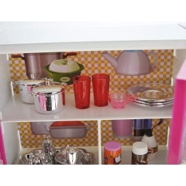 Door Dream House Kitchen Set Light & Sound,Plastic,Pack of 1 Set,Pink (4 Door Dream House Kitchen Set)
