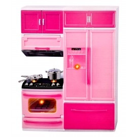 Door Dream House Kitchen Set Light & Sound,Plastic,Pack of 1 Set,Pink (4 Door Dream House Kitchen Set)