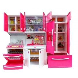 Door Dream House Kitchen Set Light & Sound,Plastic,Pack of 1 Set,Pink (4 Door Dream House Kitchen Set)