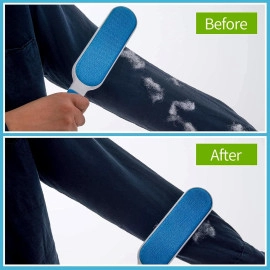 Pet Hair Remover for Couch Furniture Clothing Car Seat Carpet Pet Bed Fur Lint Brush Fur Remover Fur Lint Removal Dog Hair Remover Cat Hair Remover Double-Sided Brush Self-Cleaning Base