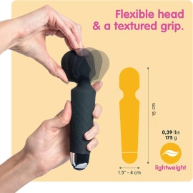 Full Body Massager for Women & Men, Rechargeable Wireless Massager Machine for Pain Relief, Handheld Massager with Medical Grade Silicone, 8 Speeds, 20 Modes, (Black)