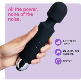 Full Body Massager for Women & Men, Rechargeable Wireless Massager Machine for Pain Relief, Handheld Massager with Medical Grade Silicone, 8 Speeds, 20 Modes, (Black)