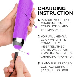 Full Body Massager for Women & Men, Rechargeable Wireless Massager Machine for Pain Relief, Handheld Massager with Medical Grade Silicone, 8 Speeds, 20 Modes, (Black)