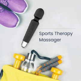 Full Body Massager for Women & Men, Rechargeable Wireless Massager Machine for Pain Relief, Handheld Massager with Medical Grade Silicone, 8 Speeds, 20 Modes, (Black)