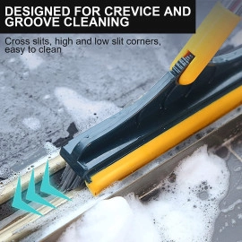 Bathroom Cleaning Brush with Wiper Tiles Cleaning Brush Floor Scrub Bathroom Brush with Long Handle 120° Rotate Bathroom Floor Cleaning Brush Home Kitchen Cleaning Mop (3 in 1 Brush)
