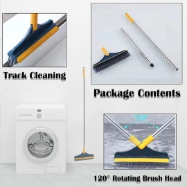 Bathroom Cleaning Brush with Wiper Tiles Cleaning Brush Floor Scrub Bathroom Brush with Long Handle 120° Rotate Bathroom Floor Cleaning Brush Home Kitchen Cleaning Mop (3 in 1 Brush)
