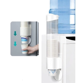 Paper Cup Dispenser Holder | Wall Mounted Plastic Drinking Water Cup Dispenser | Glass Dispenser Holder | Disposable Cup Holder Organizer | Sticker or Screw Plate Mountable, Plastic