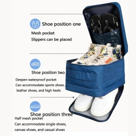 Shoe Bag Pouches Organizer Cover Travel Portable Waterproof Multipurpose Travelling Luggage Essentials Holds Upto 3 Pair of Shoes Storage Packing Sneaker, Slipper, Sandal for Men Women