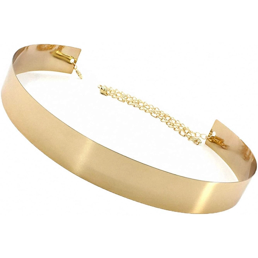 Adjustable Women's Mirror Stretch Waist Dress Belt Skinny Belt metal waist belt for women saree, dress and traditional cloth Adjustable Metal Belt for Ladies (WAIST BELT CHAIN 3.5CM) 