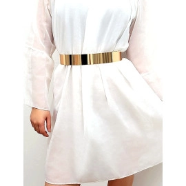 Adjustable Women's Mirror Stretch Waist Dress Belt Skinny Belt metal waist belt for women saree, dress and traditional cloth Adjustable Metal Belt for Ladies (WAIST BELT CHAIN 3.5CM) 