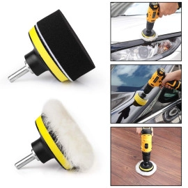 Car Foam Drill 3-Inch Buffing and 11 Polishing Pads Kit, Compound Automotive Polisher Car Wash Cleaning Tools, Sealing Glaze, Foam Pads of Drill Polisher Attachment