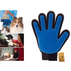 Pet Grooming, Deshedding & Massaging Glove for Dogs Cats and Other Small Animals, Cleaning Remove Hair and Bath True Touch Glove (Single-Sided Glove)