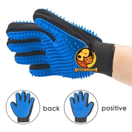 Pet Grooming, Deshedding & Massaging Glove for Dogs Cats and Other Small Animals, Cleaning Remove Hair and Bath True Touch Glove (Single-Sided Glove)