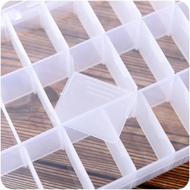 15/24/36 Grids Clear Plastic Organizer Jewelry Storage Box,Transparent Organizer Box Case for Earring Beads Fishing Hooks, Transparent, 17.8 X 10.5 X 2.4 Cm (STORAGE BOX 15 GRID)