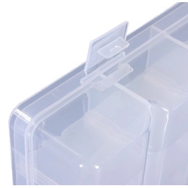 15/24/36 Grids Clear Plastic Organizer Jewelry Storage Box,Transparent Organizer Box Case for Earring Beads Fishing Hooks, Transparent, 17.8 X 10.5 X 2.4 Cm (STORAGE BOX 15 GRID)