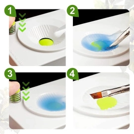 Paint Brush Cleaner Set - Brush Rinser Auto Water Dispensing for Plastic, Watercolor & Water-Based Paints, Paint Brush Washer, Painting Water Dispenser (Pack of 1 Multicolor)