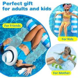 4 in 1 Inflatable Pool Float Swimming Pool Lounger Multi-Purpose Pool Hammock (Saddle Lounge Chair, Hammock, Drifter) Pool Raft Lake Floats for Water Fun Inflatable Float Bed (Pack of 1)