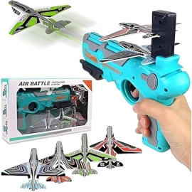 Airplane Launcher Gun, Safe and Fun Shooting Guns for Kids, Paper Foam Gliders for Quick and Easy Operation, Nearly Unbreakable Plastic, Ideal for Kids Ages