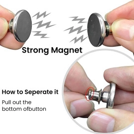 5 Pairs Curtain Magnets Closure with Tack, Drape Magnets Button Curtain Magnetic Holdback Button for Heavy Duty Velvet Drape, Suede Curtain, Cotton Curtain, Keep Drapes Stay in Place