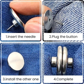 5 Pairs Curtain Magnets Closure with Tack, Drape Magnets Button Curtain Magnetic Holdback Button for Heavy Duty Velvet Drape, Suede Curtain, Cotton Curtain, Keep Drapes Stay in Place