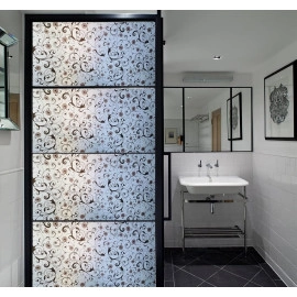 Bamboo Glass Frosted Window Film Anti UV Privacy Self Adhesive Window Glass Sticker for Home & Offie (16"x50" Inch, Bamboo Glass Frosted)