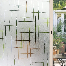 Bamboo Glass Frosted Window Film Anti UV Privacy Self Adhesive Window Glass Sticker for Home & Offie (16"x50" Inch, Bamboo Glass Frosted)