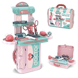 3 in 1 Doctor Kit Toy for Kids, Doctor Medical Backpack Pretend Play Set,Simulation Props,School Bag Type,Gift for Boys and Girls 3-8 Years Old Kids ABS Plastic (Multicolor)