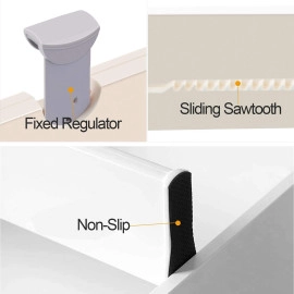 Drawer Plastic Dividers Organizer 6 Pack, Adjustable Separators 4" High Expandable From 14.9-21" For Bedroom, Bathroom, Closet, Clothing, Office, Kitchen Storage (6Pack), Black