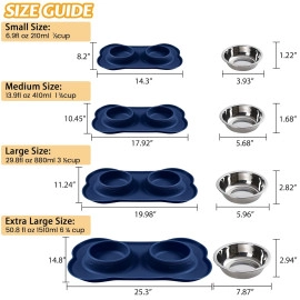 Pet Dog Bowls Stainless Steel Dog Bowl with No Spill Non-Skid Silicone Mat + Pet Food Scoop Water and Food Feeder Bowls for Feeding Small Medium Large Dogs Cats Puppies (S, Black)