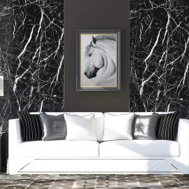 Black Marble Sticker For Kitchen Countertops Waterproof Black Marble Wallpaper Self Adhesive And Removable Marble Paper For Kitchen Bathroom Cabinet Furniture (60*200 Cm)