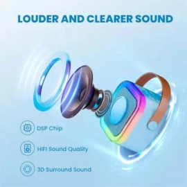 K12 Mini Karaoke Toy Speaker with Wireless Microphone for Kids Girls and Boys 5 W Bluetooth Speaker Rechargeable, BT,TFT,AUX,USB (Pink)