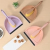 2 IN 1 Long Handled Small Sweeping Kit Carved Pattern Dustpan Broom & Brush Set Multifunction Dust Removal Garbage Shovel, Mini Hand Broom for Cleaning Up Desktop, Office, Home (Set of 2)