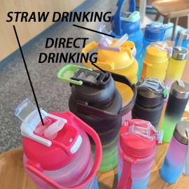 Abs Motivational Sports Fitness Gym Water Bottle, 2000Ml 640Ml 235Ml 3 In1 3Pcs Fitness Gym Unbreakable Spirit Water Bottle For Office/Gym/Collage/School/Home (1-Set), Multicolor