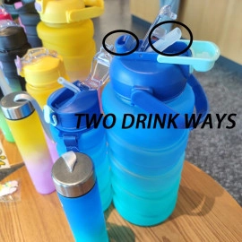 Abs Motivational Sports Fitness Gym Water Bottle, 2000Ml 640Ml 235Ml 3 In1 3Pcs Fitness Gym Unbreakable Spirit Water Bottle For Office/Gym/Collage/School/Home (1-Set), Multicolor