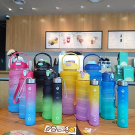Abs Motivational Sports Fitness Gym Water Bottle, 2000Ml 640Ml 235Ml 3 In1 3Pcs Fitness Gym Unbreakable Spirit Water Bottle For Office/Gym/Collage/School/Home (1-Set), Multicolor