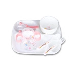 Baby Feeding Tableware Series BPA Free Baby Food 6in1 Lunch Serving Plates Set with Milk Water Bottle Feeding Kit Food Grade, Reusable, Full Meals Dish (Multi, 1-Pcs)