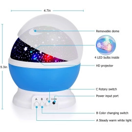 Creative 360° Rotating Star Projection Lamp with Colorful LED Night Lights | Star Master with USB Cable Galaxy Sky Lamp for Home Decoration & Gifts (Multicolor,1pcs)