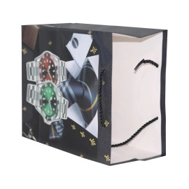 Paper 3D Accessories Watch Gift Wrapping Tote Bags Luxurious Look Premium Watch Bag Specks Multi Design For Deluxe Rich Taste On Birthday Parties/Baby Shower/Schools Gifts (Set Of 4)
